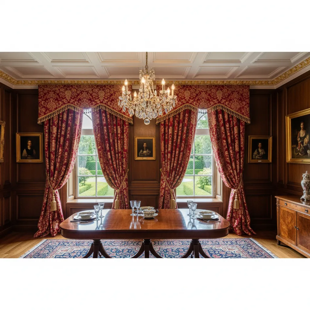 Classic curtains in a formal dining room