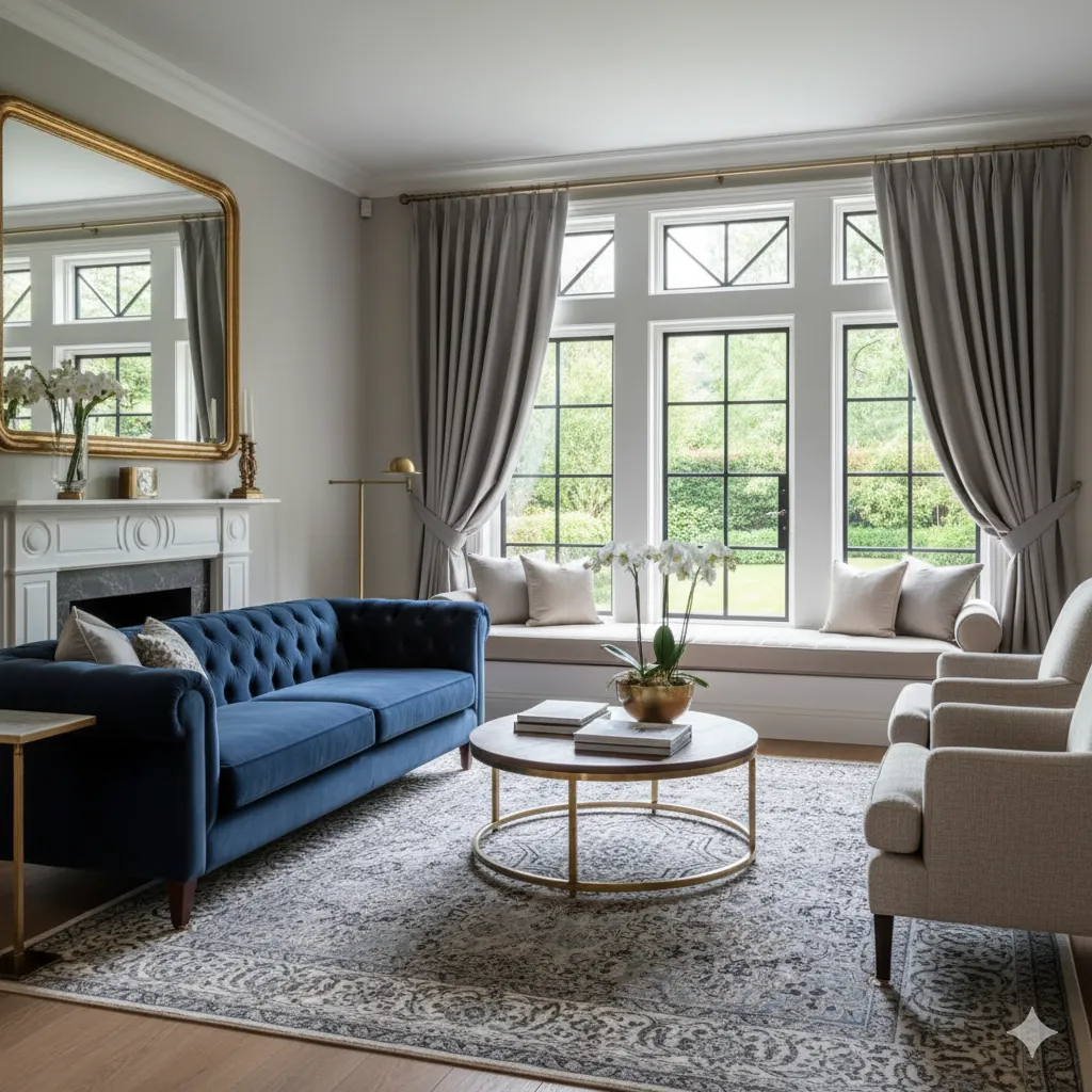 Elegant drapes enhancing a living room